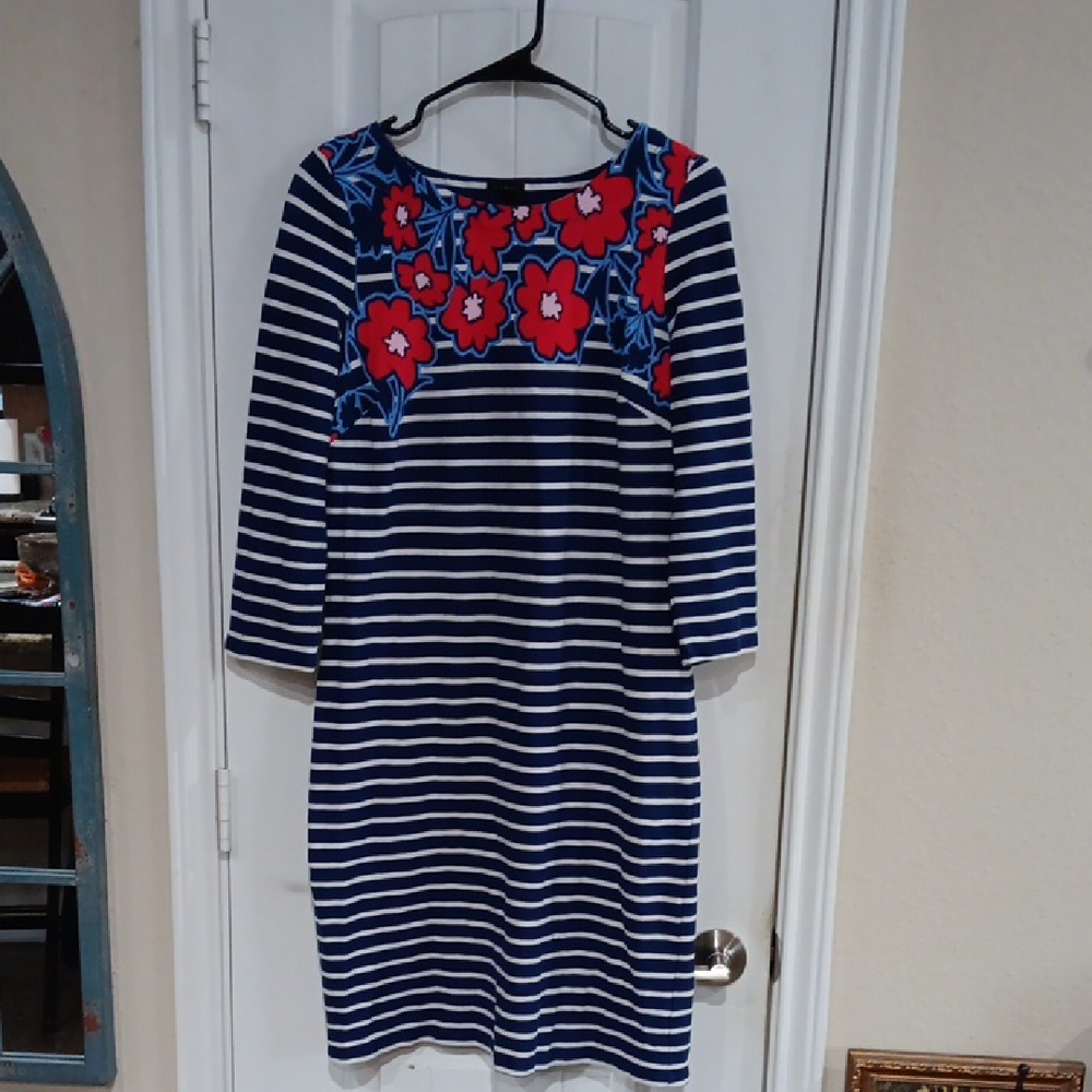 Talbots Red and Blue Floral Pattern Top